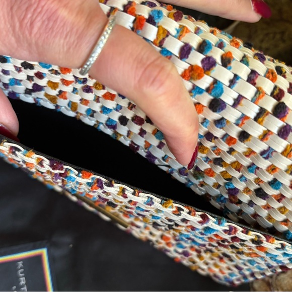 Authentic KURT GEIGER Leather/braided magnetic closure flap eagle head Crosby - Picture 13 of 16